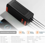 Porodo Power Boost 50 000 mAh Power Bank PD 20 W with Built‑in USB‑C Cable (CH093) – - Image 3