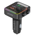 Porodo Quick-Charge FM Car Charger | Dual USB-C & USB-A | PD 36W | Bluetooth 5.3 | - Image 2