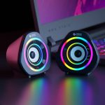 Porodo Stereo Gaming Speaker PDX517-BK – 6W Output, RGB Lighting, USB-Powered, 3.5mm AUX Input – Compatible with PC, Laptop & Mobile, - Image 2