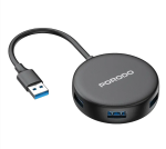 Porodo USB 3.0 Multi-Port Hub PD51CHBBK — 4× USB-A 3.0 + 1× USB-C Power Input, 5Gbps SuperSpeed, Compact Plug-&-Play (Black) - Image 2