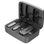 Porodo Wireless Lavalier Microphone PD-2MLAVCC – Dual Connector (USB-C & Lightning), Charging Case, Low Latency, Noise Reduction –