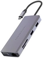 Powerology 11 in 1 USB-C Hub P11CHBGY – Multiport USB-C Adapter with HDMI, Ethernet & USB 3.0 for Laptops