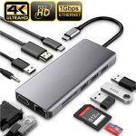 Powerology 11 in 1 USB-C Hub P11CHBGY – Multiport USB-C Adapter with HDMI, Ethernet & USB 3.0 for Laptops - Image 3