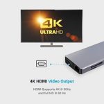 Powerology 11 in 1 USB-C Hub P11CHBGY – Multiport USB-C Adapter with HDMI, Ethernet & USB 3.0 for Laptops - Image 5