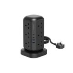 Powerology 12-Socket Multi-Port Tower Hub (PWC QC013) – 3250W GaN Technology with 15W Wireless Charging & USB-C PD - Image 2