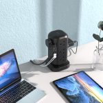 Powerology 12-Socket Multi-Port Tower Hub (PWC QC013) – 3250W GaN Technology with 15W Wireless Charging & USB-C PD - Image 3