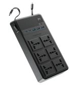 Powerology 2500W 6AC Power Strip with Built-In Retractable Cables – PWCUQC030