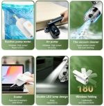 Powerology 3-in-1 Handheld Vacuum Blower & Inflator – 5500Pa Suction, 4000mAh Battery, 180° Foldable Design, 60W Motor, - Image 7