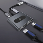 Powerology 4-IN-1 USB-C Multi-Function Hub – 100 W Power Delivery, Dual HDMI & USB-A (Model PWFX2508AGY) - Image 2