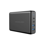 Powerology 4-Port Quick Charge Power Terminal PD 156W – Fast Charging Station with 2 USB-C & 2 USB-A Ports –