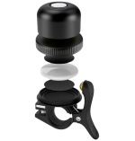 Powerology Bicycle & Scooter Bell with AirTag Mount (PPBCHAX3) — Copper Bell, AirTag Holder, Accelerometer Anti-Lost, 80–100dB, Water-Resistant (Black) - Image 2