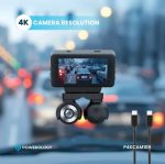 Powerology CAM108-P4K Dual Lens Dash Camera – 4K Front & Rear Car Surveillance with Night Vision and GPS, - Image 4