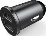 Powerology Dual Port Aluminum Car Charger 4.8A 24W (PCCSR001) – Fast Charging Compact Car Adapter