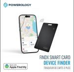 Powerology Findx Smart Card Device Finder (PPBCHAX1) — Ultra-Slim Wallet Tracker, IPX8 Waterproof, Bluetooth 5.3, 100mAh Battery, Up to 8-Month Standby (Black) - Image 3