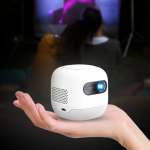 Powerology Mini Beam Portable Projector PWMPM2WH (White) – 720p Android 13, 100 ANSI Lumens, 8700mAh Battery, Up to 200″ Screen - Image 4