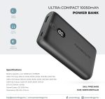 Powerology Onyx 10050 mAh PD 35 W Power Bank – Fast Charge Dual-Port Portable Charger with Digital Display (Price In Oman) - Image 2