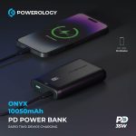 Powerology Onyx 10050 mAh PD 35 W Power Bank – Fast Charge Dual-Port Portable Charger with Digital Display (Price In Oman) - Image 4
