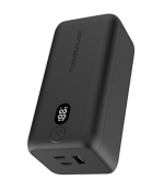 Powerology Onyx 20000mAh (PPBCHA19) — 65W Dual USB-C Power Bank, LED Display, Fast-Charge Laptop & Multi-Device Portable Charger (Black)