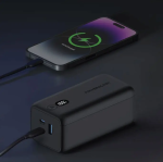 Powerology Onyx 20000mAh (PPBCHA19) — 65W Dual USB-C Power Bank, LED Display, Fast-Charge Laptop & Multi-Device Portable Charger (Black) - Image 4