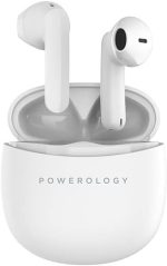 Powerology Stereo Buds Plus PWL AU001 – Wireless Bluetooth 5.0 Earbuds with Siri Activation, Touch Control, 4 Hours Playtime, 400mAh Charging Case,