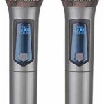 Professional V21 2‑in‑1 Wireless Mic Set – Dual Rechargeable Handheld UHF Microphones