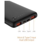 Riversong Horizon 10 Power Bank 10000mAh – Dual USB Output, Type-C & Micro USB Input, Slim Design, Fast Charging, - Image 2