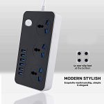 Smart USB Socket CX-T05-W – 3 Power Outlets & 6 USB Ports | Surge Protection | 2m Cord | - Image 4