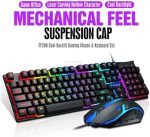 T-Wolf TF200 RGB Gaming Keyboard & Mouse Combo – Wired Mechanical Feel with Rainbow Backlit Keys for PC Gaming, Price in Oman - Image 2
