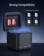 Telesin 3-Port GoPro Battery Charger BCG902 (GP-BCG-902) – Triple Slot Fast Charging Station - Image 6