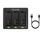 TELESIN S0-BCG-12-TGP 3-Port Charger for GoPro HERO13 – Triple Battery USB-C Charging Station (Price In Oman) - Image 2