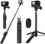 Telesin Vlog Selfie Stick with Bluetooth Remote – Tripod Stick for GoPro & Smartphones |