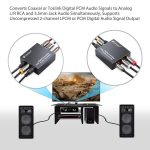 TERSELY 192KHz Digital to Analog Audio Converter with Bluetooth 5.0 – Optical/Coaxial to RCA & 3.5mm Output, Volume Control – - Image 6