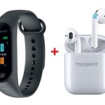 TouchMate TM-SW100BT Waterproof Fitness Band with Wireless Earbuds – Heart Rate, Sleep & Blood Pressure Monitor, Bluetooth 5.0,