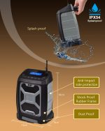 UEME Robuste SML1 DAB+ FM Bluetooth Radio – 5W Stereo Sound, LCD Display, USB Charging, AUX Input, Splash-Proof Design – - Image 3