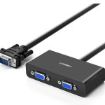 Ugreen VGA Male to 2 Female Video Splitter Cable – 1 Meter, 1080p Support, Signal Booster –