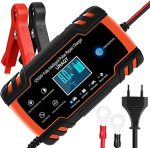 URAQT 12V Smart Battery Charger – Automatic Portable Charger for Car & Motorcycle Batteries