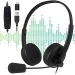 Venker U15 Conference Headset – Wired USB/USB‑C & 3.5 mm Jack with Noise‑Reducing Mic –