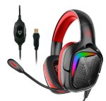 Vertux Miami High-Performance 7.1 Surround Sound Wired Gaming Headset – 50mm Drivers, RGB Lighting, USB Connectivity,