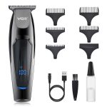 VGR V-070 Professional Hair & Beard Trimmer – Cordless, 600mAh Battery, LED Display, Turbo Mode, Stainless Steel Blades,