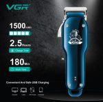 VGR V-679 Professional Cordless Hair Clipper – 180-Min Runtime, Stainless Steel Blades, USB Rechargeable - Image 4
